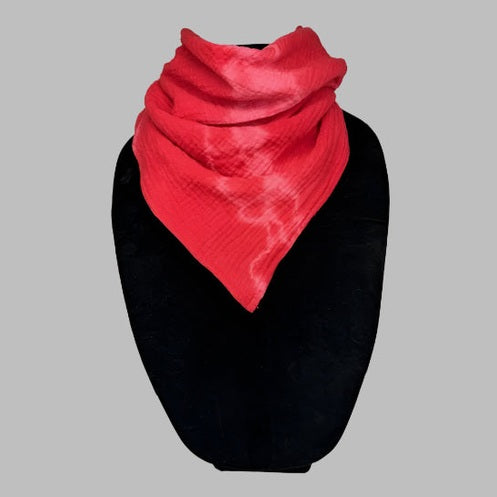 "The Jessica" Square Double Gauze Bandana Bib - Americana Red Tie Dye