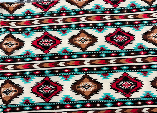 Teen Size Triangle Reversible Bandana Bib with Snaps-Aztec Print Flannel
