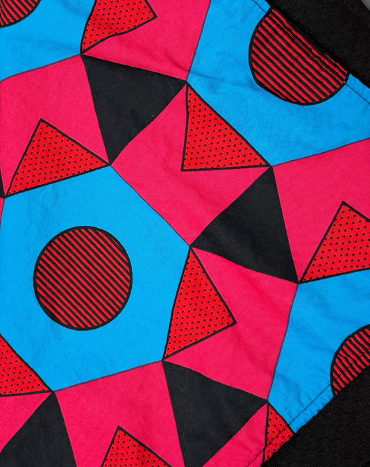 "The Jessica" Square Absorbent Bandana  - Bold Print (pink/turq/black)