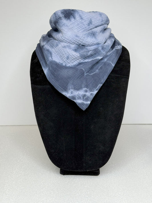 "The Jessica" Square Double Gauze Bandana Bib - Americana Blue Tie Dye