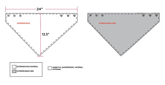 Triangle Reversible Bandana Bib with Snaps- Bright Red with White Stars Print